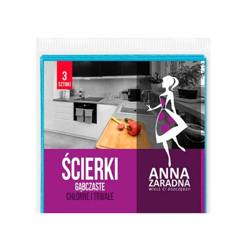 Ściereczki gąbczaste Anna Zaradna 3szt.