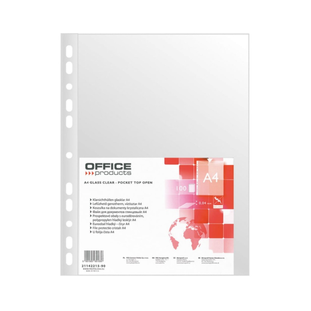 Koszulki Office Products A4 grosz. transparentne 100szt