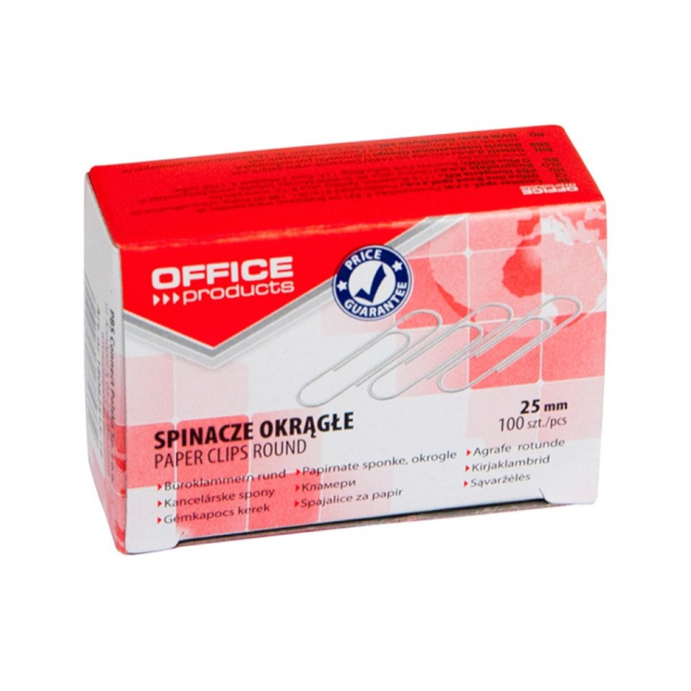 Spinacze biurowe 25mm, Office Products, 100szt