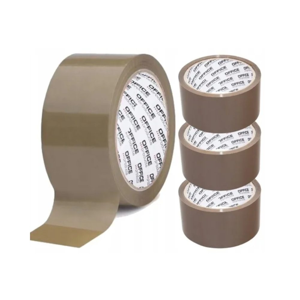 Taśma pakowa brązowa, Office Products, 48mmx50, 3 szt.