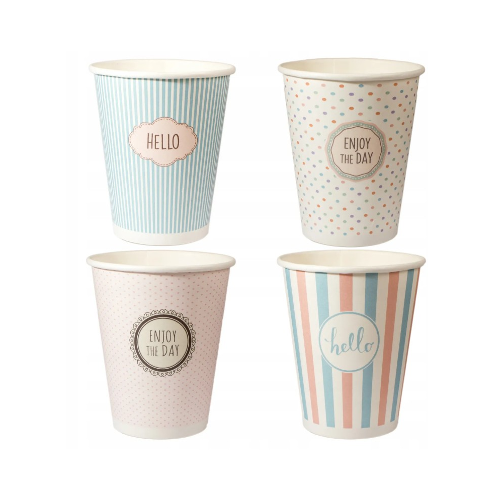 Kubek papierowy 250ml pastel mix, 100szt.