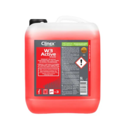 Płyn polimerowy do mycia sanitariatów i łazienek Clinex W3 ACTIVE SHIELD 5L