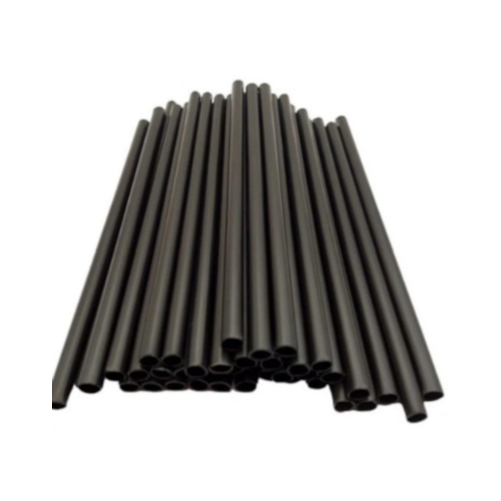 Słomka prosta plastikowa, 7mm/22cm, czarna 500szt.